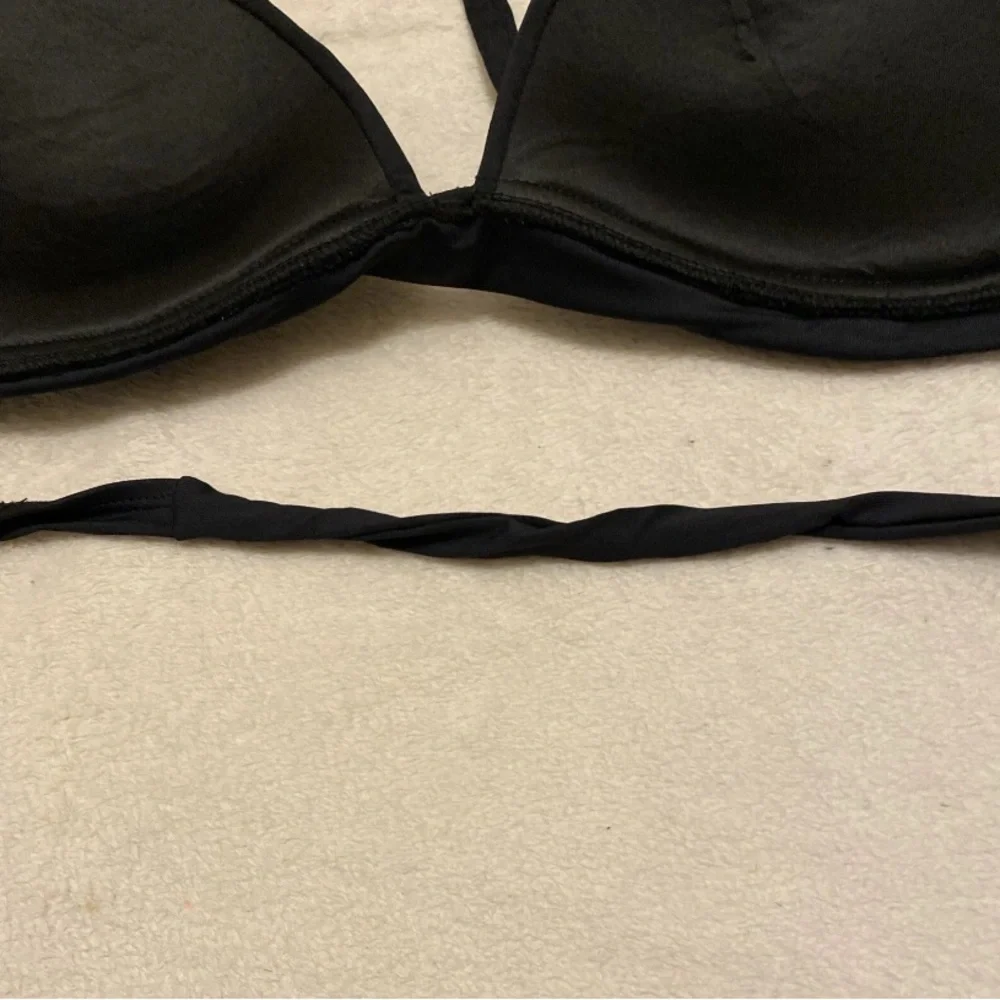 Sophisticated Black Halter Bikini Set